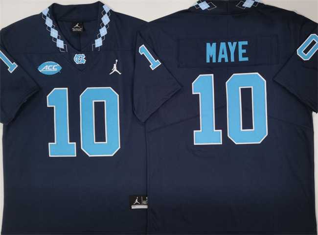 Mens North Carolina Tar Heels #10 Drake Maye Navy Limited College Stitched Jersey